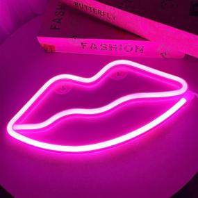 img 3 attached to 💄 Vibrant Lip Light Neon Signs: USB/Battery-Operated Decor for Girls Room, Living Room, Bar & Party - Perfect Home Indoor Christmas Valentines Decoration (Pink)