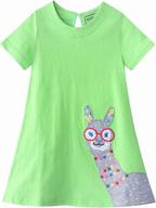 👧 hileelang little girl spring summer casual cotton applique tunic dress shirt - latest trend logo