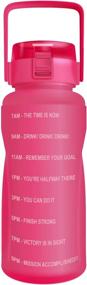 img 1 attached to 💧 Large 64oz Motivational Water Bottle with Time Marker, Leakproof & BPA-Free Half Gallon Water Bottle with Straw & Handle - Ideal for Outdoor Sports by Pura Active