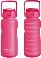 💧 large 64oz motivational water bottle with time marker, leakproof & bpa-free half gallon water bottle with straw & handle - ideal for outdoor sports by pura active logo