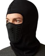 🏔️ balaclava ski mask for ultimate outdoor protection - cold weather gear for men & women - skiing, snowboarding & motorcycle riding black logo