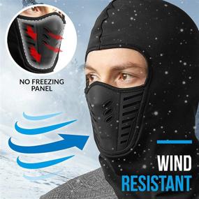 img 3 attached to 🏔️ Balaclava Ski Mask for Ultimate Outdoor Protection - Cold Weather Gear for Men & Women - Skiing, Snowboarding & Motorcycle Riding Black