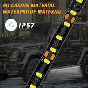 img 1 attached to 🚛 Truck Bed Light Strip with On/Off Switch | KUFUNG 3PCS 60'' 405-SMD-LED White LED Strip | Blade Fuse Splitter Extension Cable | for Cargo, Pickup Trucks, SUVs, RVs, Boats
