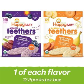 img 3 attached to 🍠 Organic Teether Wafers Variety Pack - Blueberry & Purple Carrot, Sweet Potato & Banana - 12 Count (2 Packs)