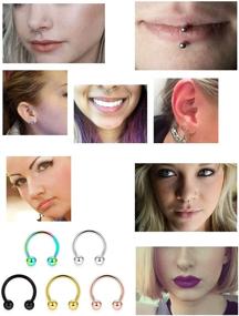 img 1 attached to 📿 36-40Pcs Ftovosyo 16G Surgical Steel Piercing Jewelry Set | Nose Septum Rings, Horseshoe Cartilage Helix Tragus Earrings, Eyebrow Lip Hoops | Retainer for Men Women | 8mm 10mm Sizes Included