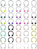 📿 36-40pcs ftovosyo 16g surgical steel piercing jewelry set | nose septum rings, horseshoe cartilage helix tragus earrings, eyebrow lip hoops | retainer for men women | 8mm 10mm sizes included logo