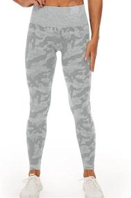 img 1 attached to 👖 YEOREO Women's Seamless Camo Workout Leggings: High Waist, Tummy Control & Compression Tights.