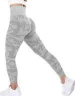 👖 yeoreo women's seamless camo workout leggings: high waist, tummy control & compression tights. logo