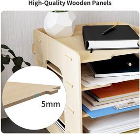 img 2 attached to PUNCIA 7-Tier Wood Office Paper Organizer: Stylish Desk File Holder and Document Sorter for Home, Office, School, and Classroom