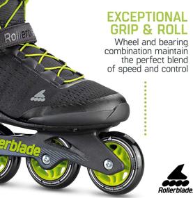 img 1 attached to Улучшите свою тренировку с роликовыми коньками Rollerblade Zetrablade Elite для взрослых мужчин: черные и зеленые фитнес-коньки.