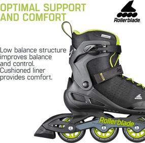 img 2 attached to Улучшите свою тренировку с роликовыми коньками Rollerblade Zetrablade Elite для взрослых мужчин: черные и зеленые фитнес-коньки.