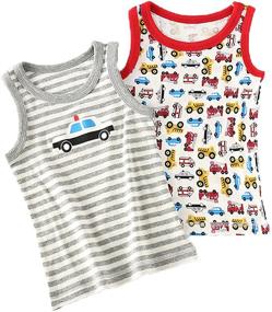 img 4 attached to 🦖 Durable Toddler Cotton Dinosaur Sleeveless Boys' Tops, Tees & Shirts - Evercute Brand