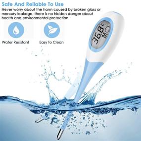 img 1 attached to 🌡️ Accurate Fast Reading Digital Thermometer for Fever, Voice Prompt & Memory, for Adults, Children, and Babies - Blue 1