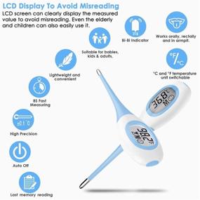 img 3 attached to 🌡️ Accurate Fast Reading Digital Thermometer for Fever, Voice Prompt & Memory, for Adults, Children, and Babies - Blue 1