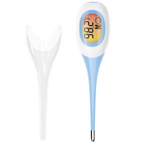 img 4 attached to 🌡️ Accurate Fast Reading Digital Thermometer for Fever, Voice Prompt & Memory, for Adults, Children, and Babies - Blue 1