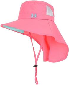 img 4 attached to 🧢 Aenmt UPF 50+ Kids Sun Hats - Sun Protection Hat with Adjustable Large Brim, Neck Flap - Ideal Beach Fishing Hat for Ages 3-12