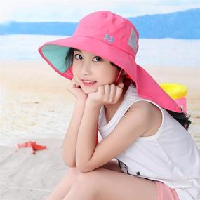 img 1 attached to 🧢 Aenmt UPF 50+ Kids Sun Hats - Sun Protection Hat with Adjustable Large Brim, Neck Flap - Ideal Beach Fishing Hat for Ages 3-12