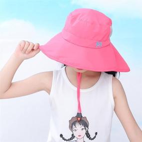 img 2 attached to 🧢 Aenmt UPF 50+ Kids Sun Hats - Sun Protection Hat with Adjustable Large Brim, Neck Flap - Ideal Beach Fishing Hat for Ages 3-12