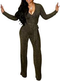 img 1 attached to 👗 Sparkly Jumpsuits for Women: Clubwear and Stylish Women's Clothing in Jumpsuits, Rompers & Overalls