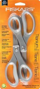 img 1 attached to ✂️ 2 Pack of Fiskars 8 Inch Everyday Titanium Adult Scissors in Gray