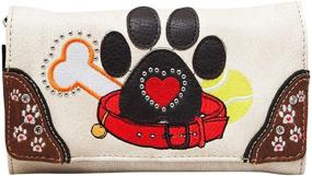 img 4 attached to 🐾 Stylish & Practical HW Collection Dog Paw Print Women Wallet: Wristlet, Crossbody Small Purse, Clutch