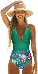 img 4 attached to Telaura Backless Monokini Swimsuit for Women's Clothing