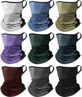 🧣 unisex neck gaiter face bandana cover scarf with ear loops - pack of 9 logo