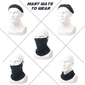 img 1 attached to 🧣 Unisex Neck Gaiter Face Bandana Cover Scarf with Ear Loops - Pack of 9