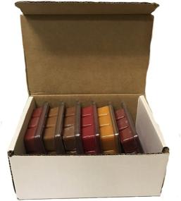 img 1 attached to Set of 6 Soy Blend Wickless Candle Wax Bar Melts - Woodsy Outdoor Scents for Fall or Autumn - Cedar Wood, Cedar &amp; Saffron, Campfire Smoke, Apples &amp; Oak, Frosted Pine, Autumn Warmth