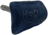 🪒 hide &amp; drink, handmade blue suede leather double edge safety razor head protective sheath/shaving travel cover logo