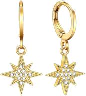 🌟 ldurian small hoop earrings: 14k gold plated huggies with cz charms for delicate women & teens logo