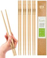 🥢 yunduojia reusable bamboo chopsticks - classic, natural & dishwasher safe (5 pairs, 9.8 inches) logo