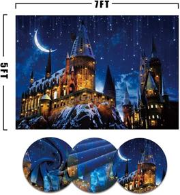 img 3 attached to 🏰 Msocio 7x5ft Durable Fabric Magic Castle Wizard Hogwarts Night Moon Background Photography - Perfect for Wizard Birthday Party, Kids Portrait Photography Studio, Booth Props, and Banner Decoration