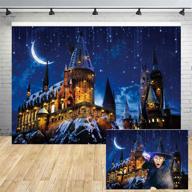 🏰 msocio 7x5ft durable fabric magic castle wizard hogwarts night moon background photography - perfect for wizard birthday party, kids portrait photography studio, booth props, and banner decoration logo