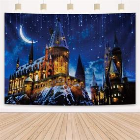 img 1 attached to 🏰 Msocio 7x5ft Durable Fabric Magic Castle Wizard Hogwarts Night Moon Background Photography - Perfect for Wizard Birthday Party, Kids Portrait Photography Studio, Booth Props, and Banner Decoration