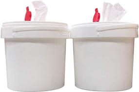 img 3 attached to 🧽 Merfin DIY Spunlace Dry Wipe Kit 1 Gallon Bucket - 500 Towels Per Case, No Liquid | Convenient Cleaning Solution with Safety Snap Lid, 2 Buckets per Case