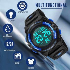 img 3 attached to 🏻 Kids Watch: Multifunctional Sport Chronograph for Boys (6-15), Waterproof & Alarm, Analog & Digital Display