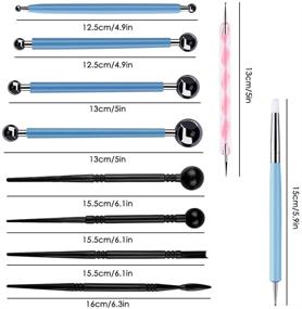 img 2 attached to Набор инструментов для скульптуры из полимерной глины - 20 шт. наканун, керамические канавчики для скульптуры керамики, каменная живопись, резьба, тиснение и нейл-арт - включает сумку для переноски