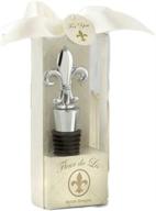 🍾 alloy fleur de lis wine bottle stoppers - pack of 3 reusable stoppers with gift box - perfect for travel, parties, and special occasions! логотип