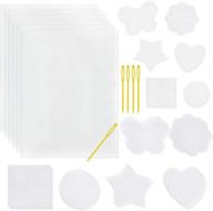 🎨 36-piece mesh plastic canvas sheets kit: includes 30 pieces of 6 unique 3 inch plastic canvas shapes + 6 rectangular plastic canvas sheets | ideal embroidery tools for plastic canvas craft projects logo