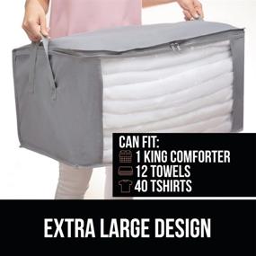 img 3 attached to Gorilla Grip Large Capacity 2 Pack Clothes Storage Bag Organizer, 90L: A Must-Have for Blankets, Bedding, Clothing & More!