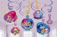 🎉 amscan shimmer and shine foil swirl decorations: vibrant multicolor party accessory - 12pcs, perfect for shimmer and shine collections (671653) logo