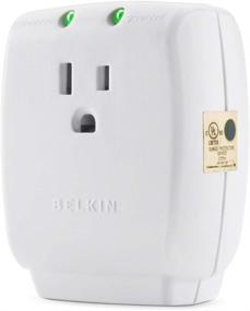 img 3 attached to 💡 Блок розеток Belkin 1-выходной серии Home SurgeCube: Надежный портативный настенный адаптер для всесторонней защиты питания: белый, 1080 Джоулей