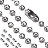 rustproof stainless steel bead chain: 10ft pull chain with superb pulling force - 6 sizes, 3.2mm extension with 10 free clasp connectors - silver shade логотип