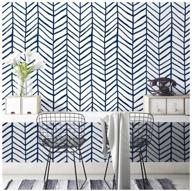 haokhome 96020-2 modern stripe peel and stick wallpaper: herringbone navy blue vinyl for bedroom decor - removable & stylish 17.7in x 9.8ft логотип