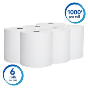 img 2 attached to Scott Essential High Capacity Hard Roll Paper Towels (01005): White, 1000ft Rolls, Pack of 6 in Convenient Case