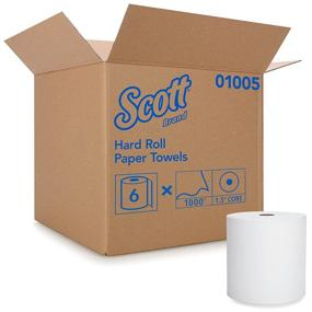 img 4 attached to Scott Essential High Capacity Hard Roll Paper Towels (01005): White, 1000ft Rolls, Pack of 6 in Convenient Case