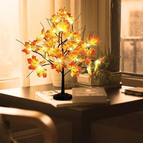 img 2 attached to 24-LED Lighted Maple Tree Lamp - Tabletop Artificial Maple Tree Light with Timer, 8 Modes, USB/Battery Operated - Ideal for Thanksgiving, Home and Party Decor