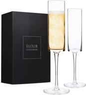 food service equipment & supplies: champagne flutes edge glass set logo