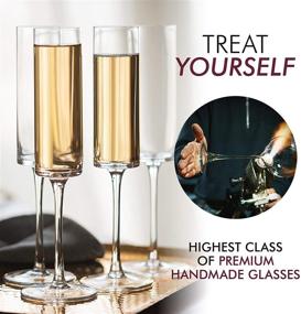 img 3 attached to Food Service Equipment & Supplies: Champagne Flutes Edge Glass Set